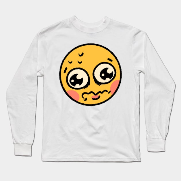 Nervous cursed emoji Long Sleeve T-Shirt by Shred-Lettuce